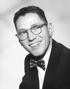 1957 photo portrait of Tom Lehrer