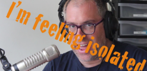 Still image from "I'm Feeling Isolated" video, showing Jack in the studio