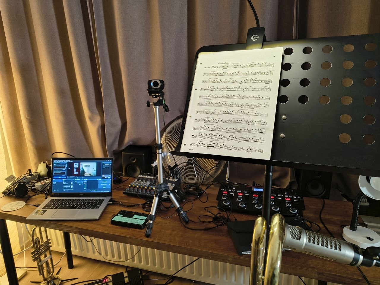 My setup for (acoustic) trombone recording